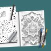Dotting book - Mandala (Variant 3 colours (black, blue, gold))