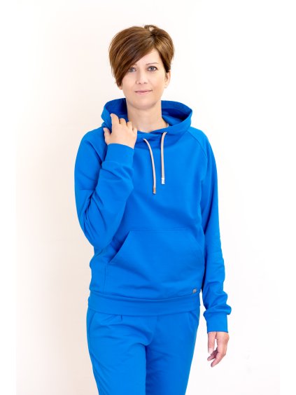 Mikina s kapucí - královská modř