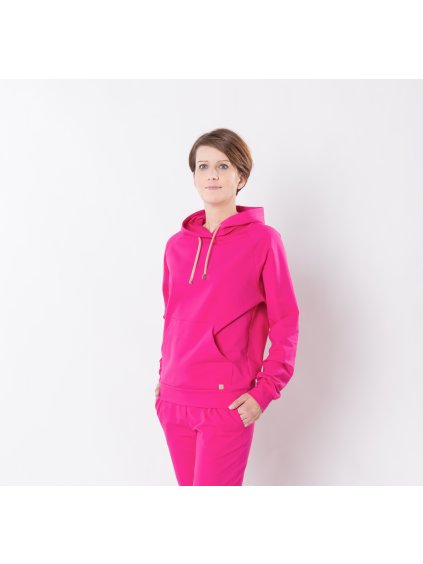 Mikina s kapucí - růžová