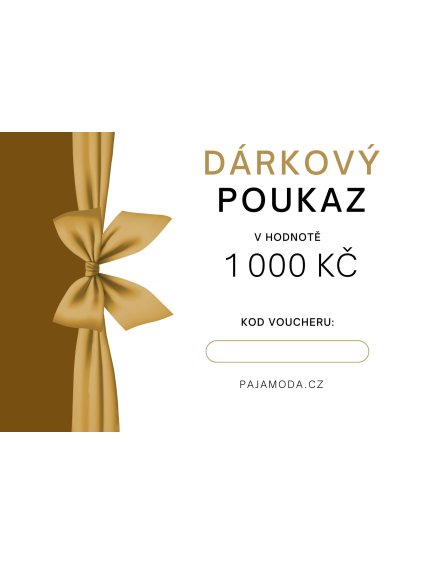Elektronický dárkový poukaz v hodnotě 1000 Kč