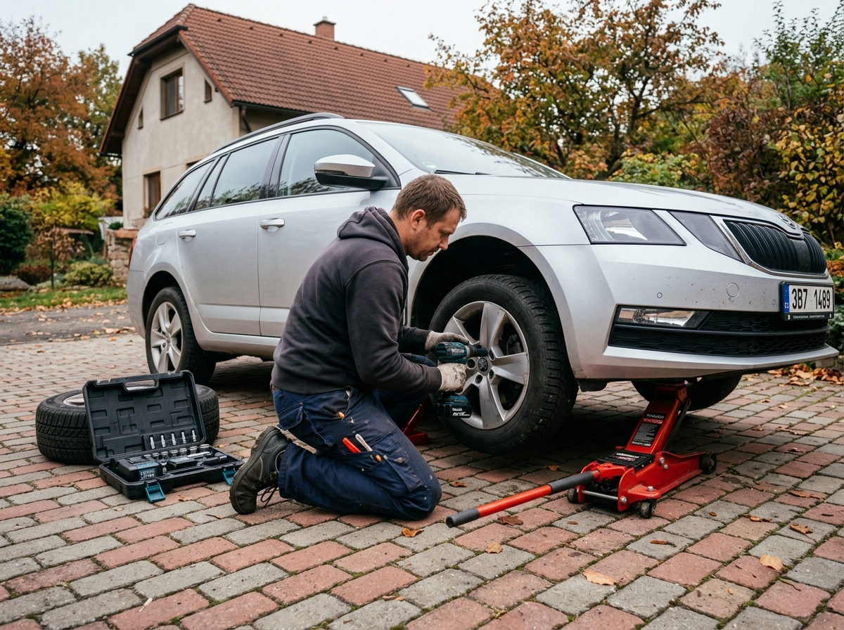 Přezouvání kol na Škoda Octavia aku rázákem