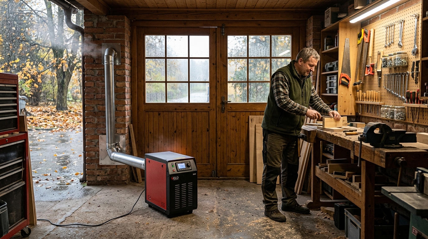 Nezávislé naftové topení 8 kW v reálné dílně – PajAndy.cz