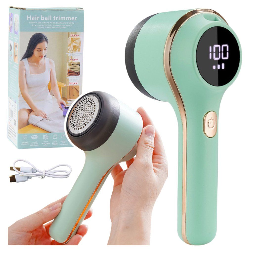 PajAndy ShaveTex 3-Speed Aku elektrický odstraňovač žmolků na textil a svetry (USB dobíjení, zelený) - foto 1