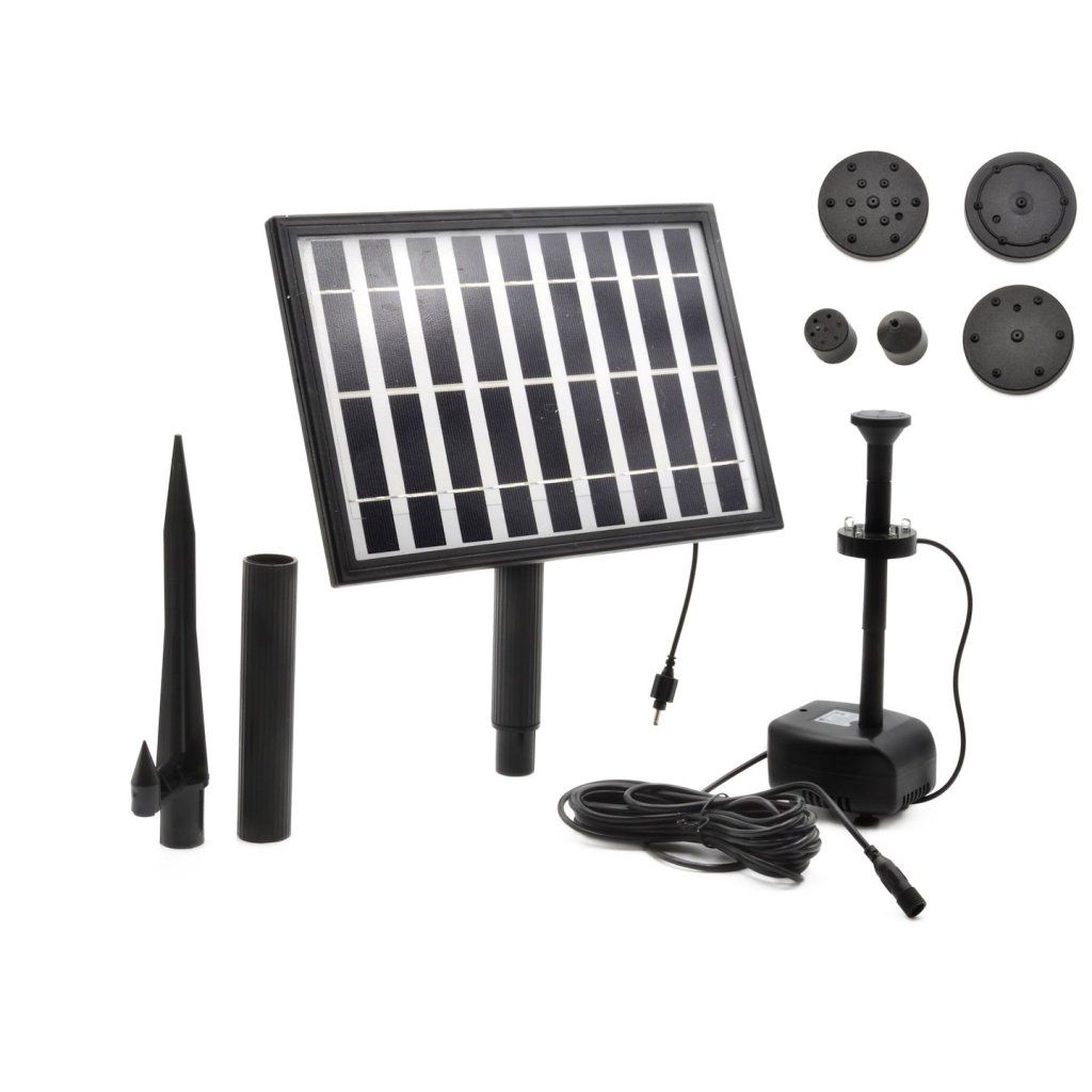 PajAndy SolarFountain 5W EcoJet Solární fontánové čerpadlo do jezírka GEKO (200 l/h, 4 trysky, kabel 3 m) - foto 1