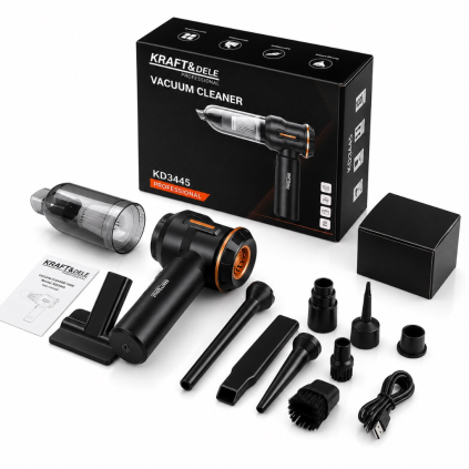 3v1 Akumulátorový vysavač Kraft&Dele – 100W, 6000mAh, USB-C