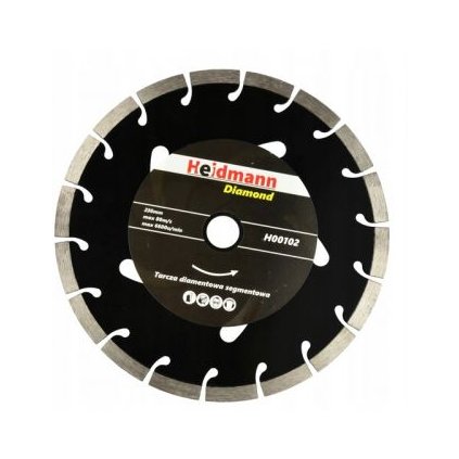Screenshot 2021 07 23 at 10 35 41 Heidmann černý kotouč řezný diamantový pro řezání betonu 230x22,2x10mm H00102 299 Kč es[...]