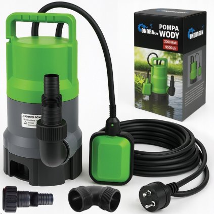 POMPA ZATAPIALNA DO WODY CZYSTEJ BRUDNEJ DESZCZOWKI z PLYWAKIEM 2000W mocna [17307] 1200
