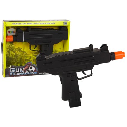 6382 3 cerna detska pistole s vibracemi a zvukem