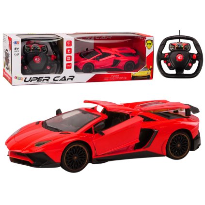 12184 4 cervene rc sportovni auto 1 12 s oteviracimi dvermi