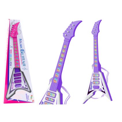 14836 3 detska elektricka kytara svetla melodie fialova