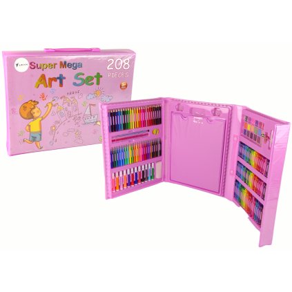 9214 6 sada umelce ruzovy kufrik 208 kousku