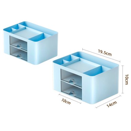13564 4 modry organizer na stul s prihradkami a supliky