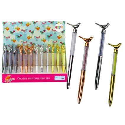 13816 4 pero s ptakem diamanty modra napln 0 7mm mix