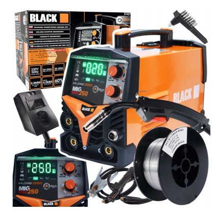 Screenshot 2024 08 28 at 11 27 17 ZESTAW SPAWARKA MIGOMAT MIG FCAW MMA 250A FLUX PODŚWIETLENIE LED NOWY MODEL (37427) • Cena Opinie • Półautomaty spawalnicze 16284605559 • Allegro