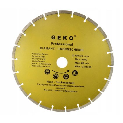Screenshot 2025 08 28 at 11 05 25 TARCZA DIAMENTOWA SEGMENTOWA 300x8x32mm GEKO (5901477101793) • Cena Opinie 17496384792 • Allegro