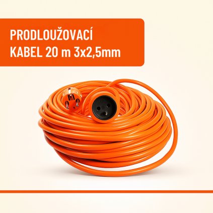 7572 3 prodluzovaci kabel 20 m 1 ks zasuvky 3x2 5mm