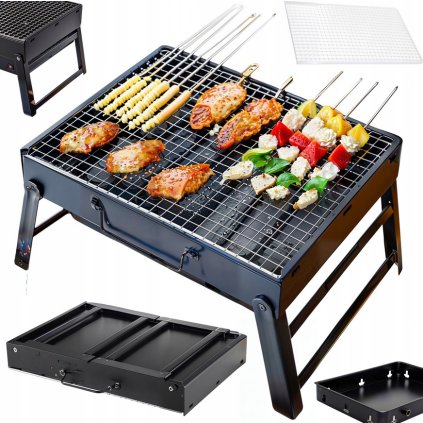 Screenshot 2025 06 06 at 10 48 58 GRILL SKŁADANY TURYSTYCZNY WALIZKA PRZENOŚNY OGRODOWY WĘGLOWY Z UCHWYTEM (5903857190243) • Cena Opinie • Grille węglowe 15472853038 • Allegro