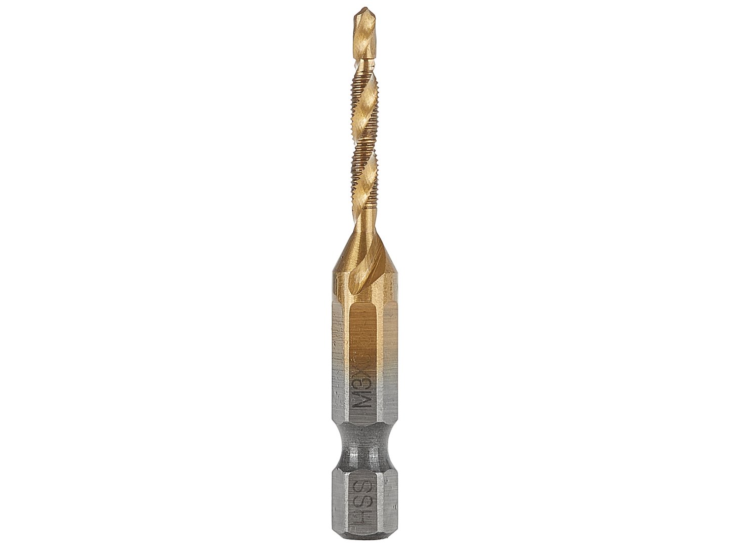 Závitník HSS M3 x 0,5 mm HEX – detail HEX upínání