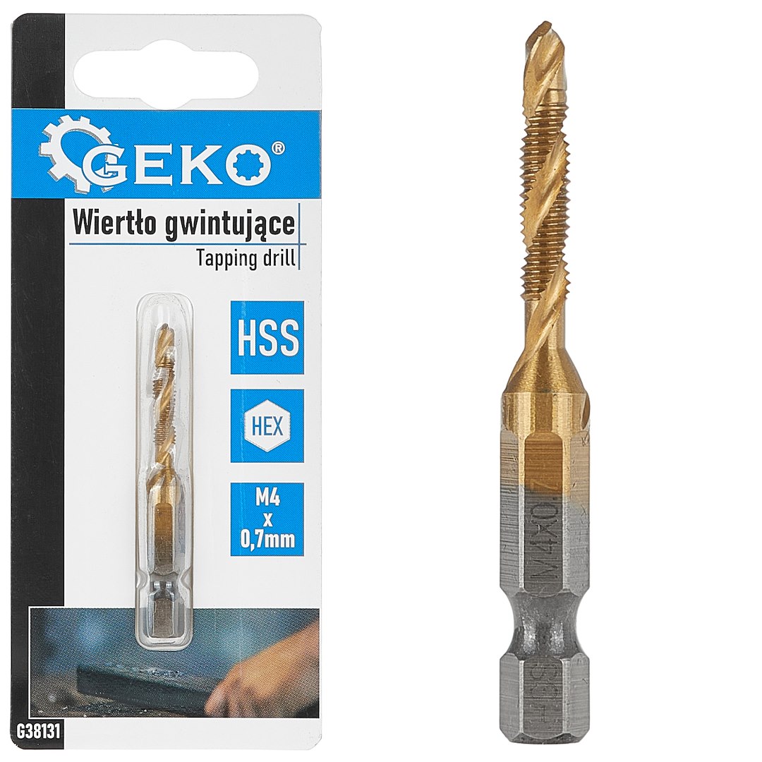 Závitník HSS M4 x 0,7 mm HEX – celkový pohled na nástroj
