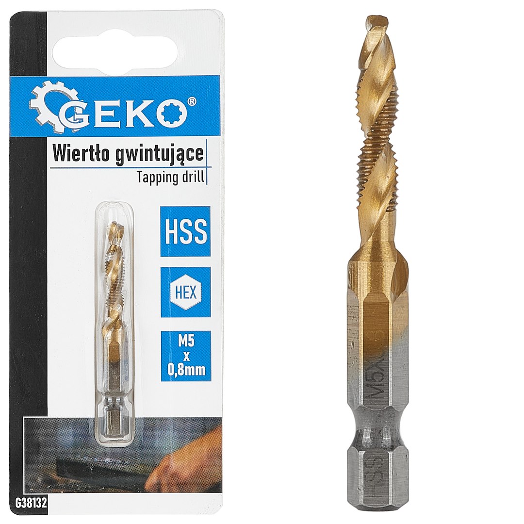 Závitník HSS M5 x 0,8 mm HEX – celkový pohled