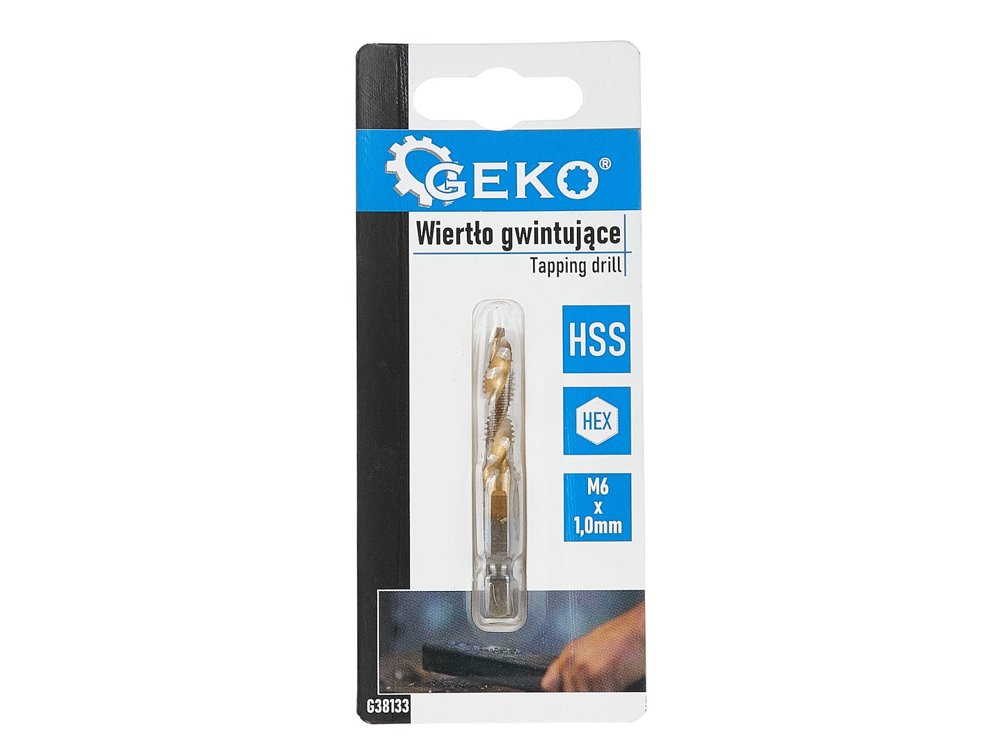Závitník HSS M6 x 1,0 mm HEX – detail řezných hran