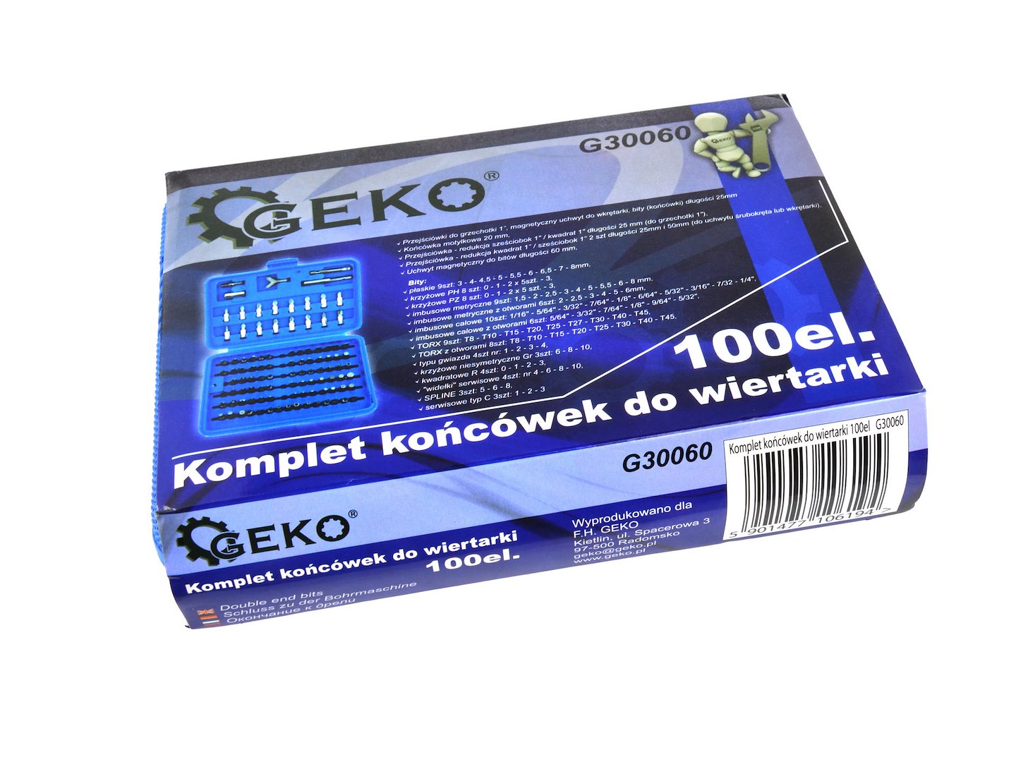 Geko 100dílná sada bitů pro šroubovák – Phillips, Torx, Hex, PZ a další (G30060) 5