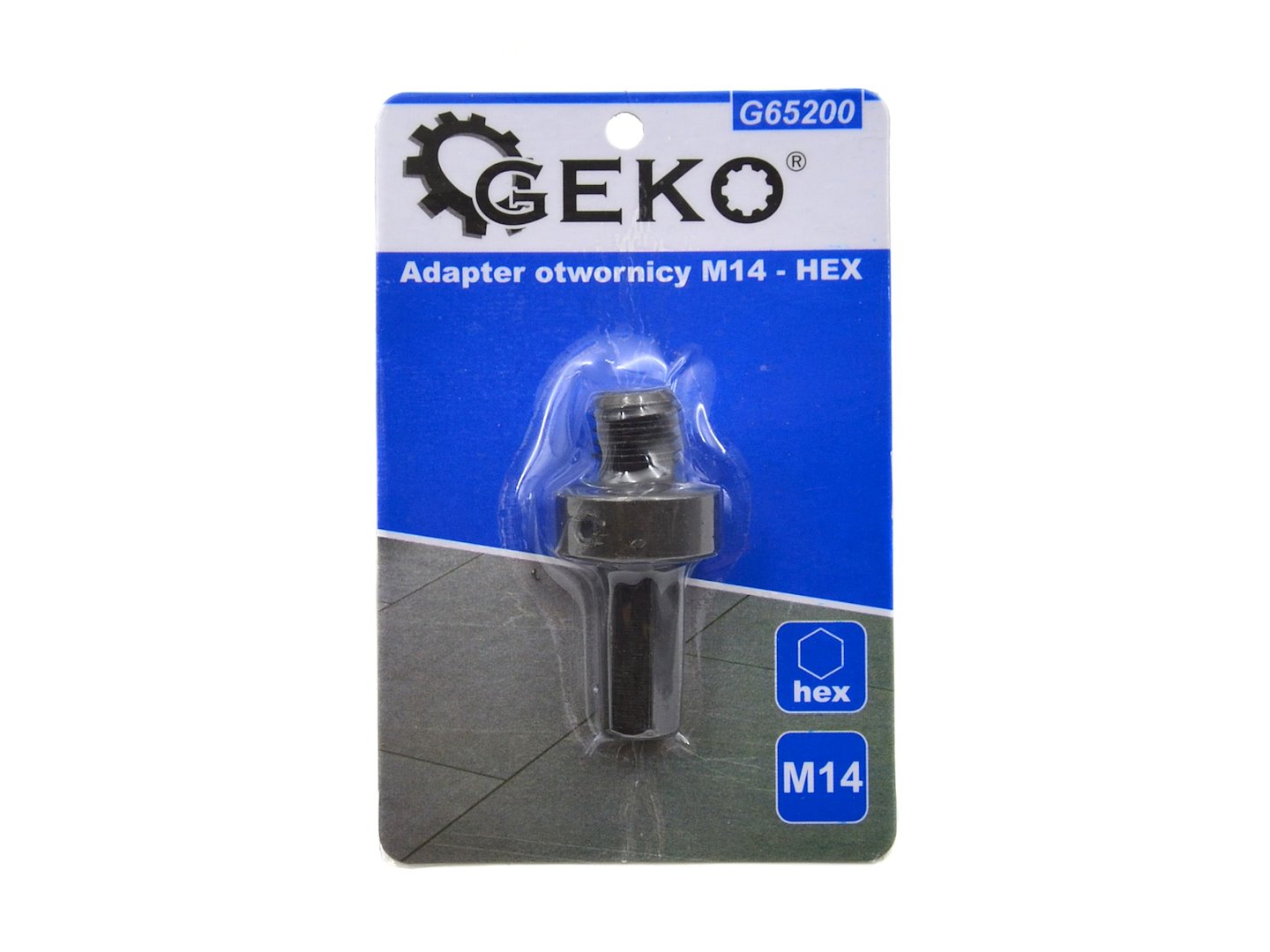 Adaptér pro děrovací nástroj M14 HEX Geko G65200 – detail HEX hlavy
