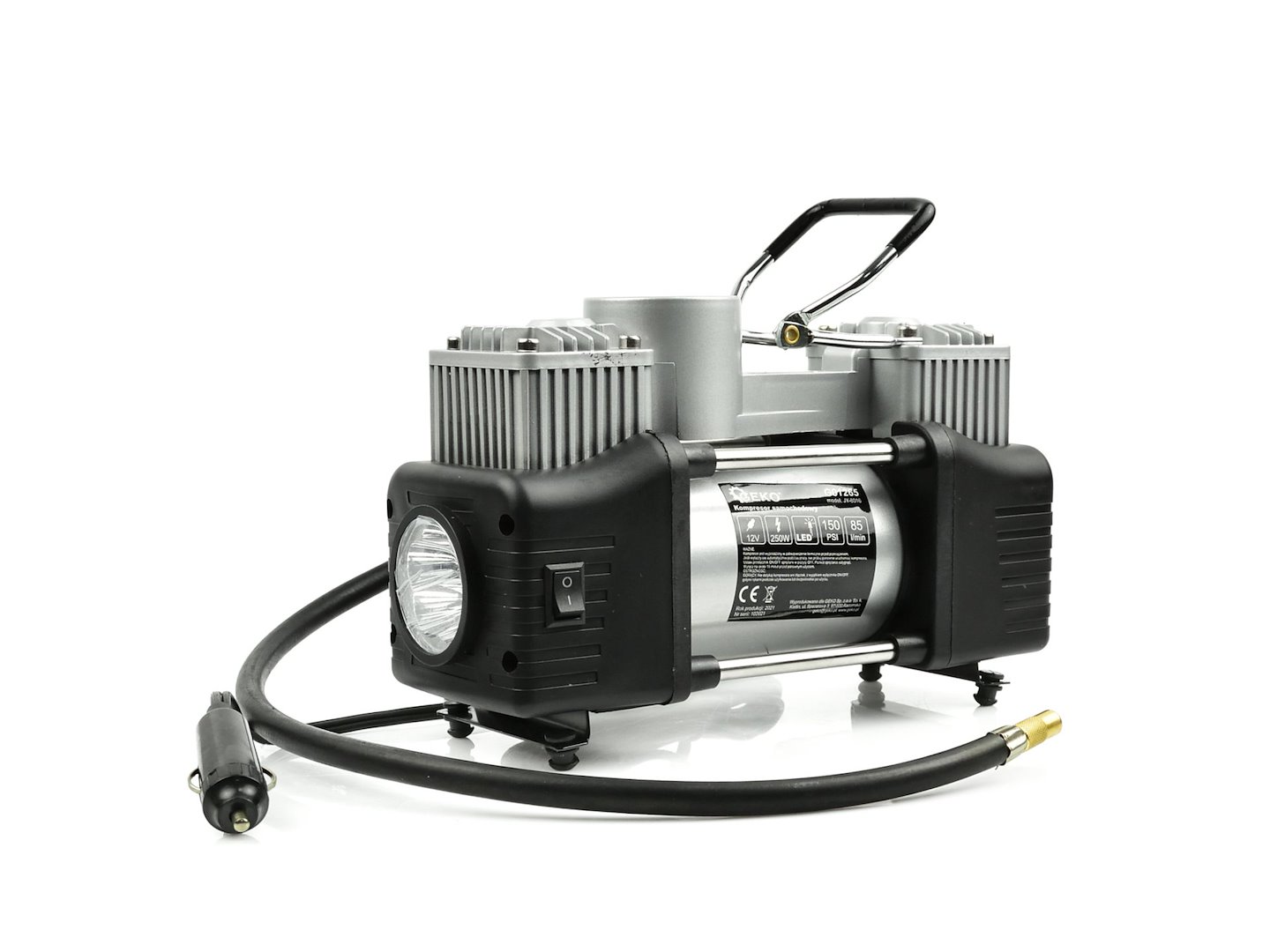 Autokompresor Geko 12V 250W – integrovaný manometr