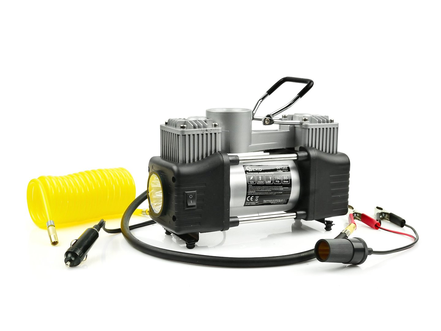 Autokompresor Geko 12V 250W – celkový pohled