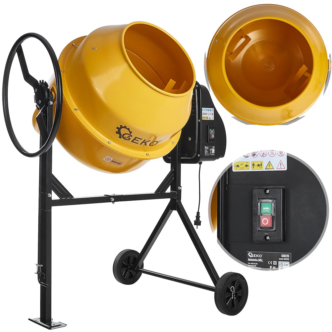Betonmíchačka Geko 160L 800W – celkový pohled