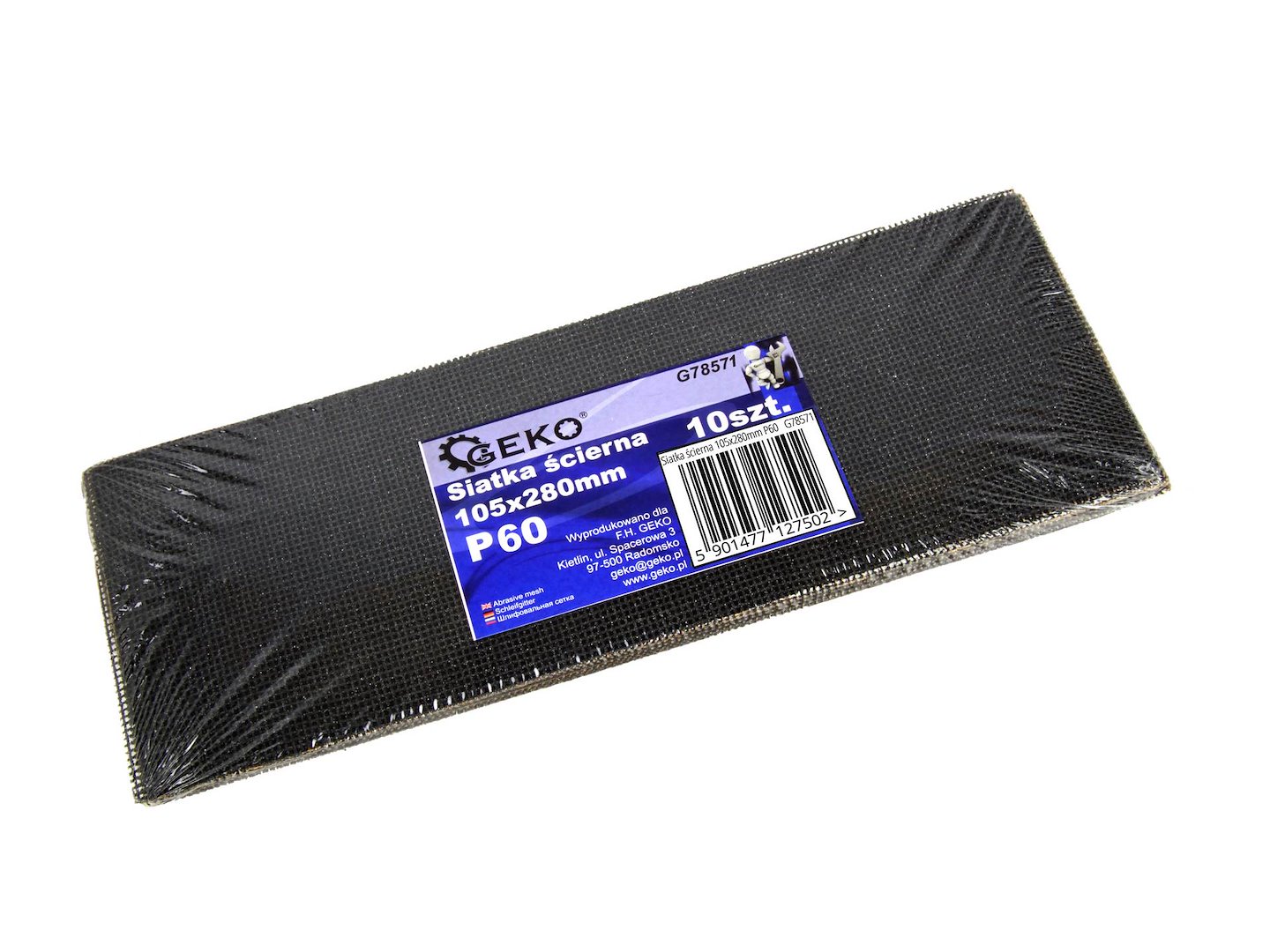 Brusná síťka 105x280mm P60 Geko – celkový pohled na síťku