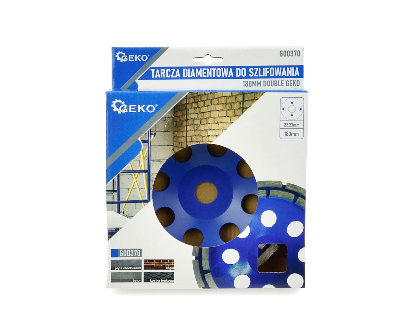 Brusný kotouč 180 mm double GEKO – boční profil a konstrukční detail