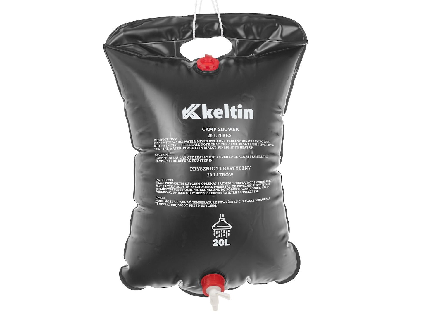 Cestovní sprcha 20 l solární Geko – celkový pohled