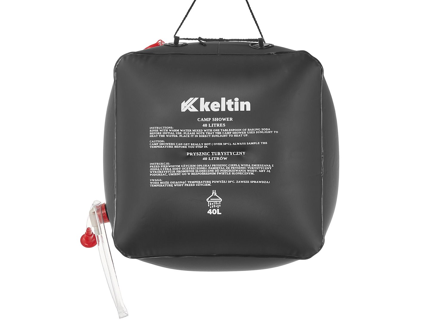 Cestovní solární sprcha GEKO 40 l – celkový pohled