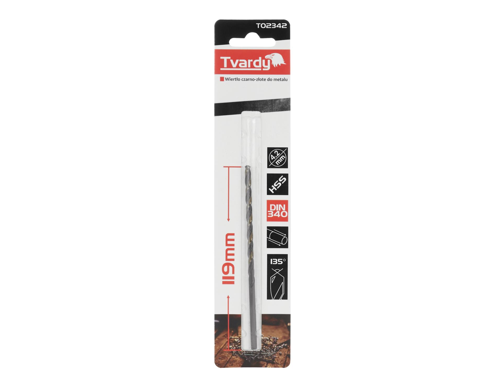 Černozlatý prodlužovací vrták do kovu HSS M2 4,2 mm (1/100/400) – Geko 4