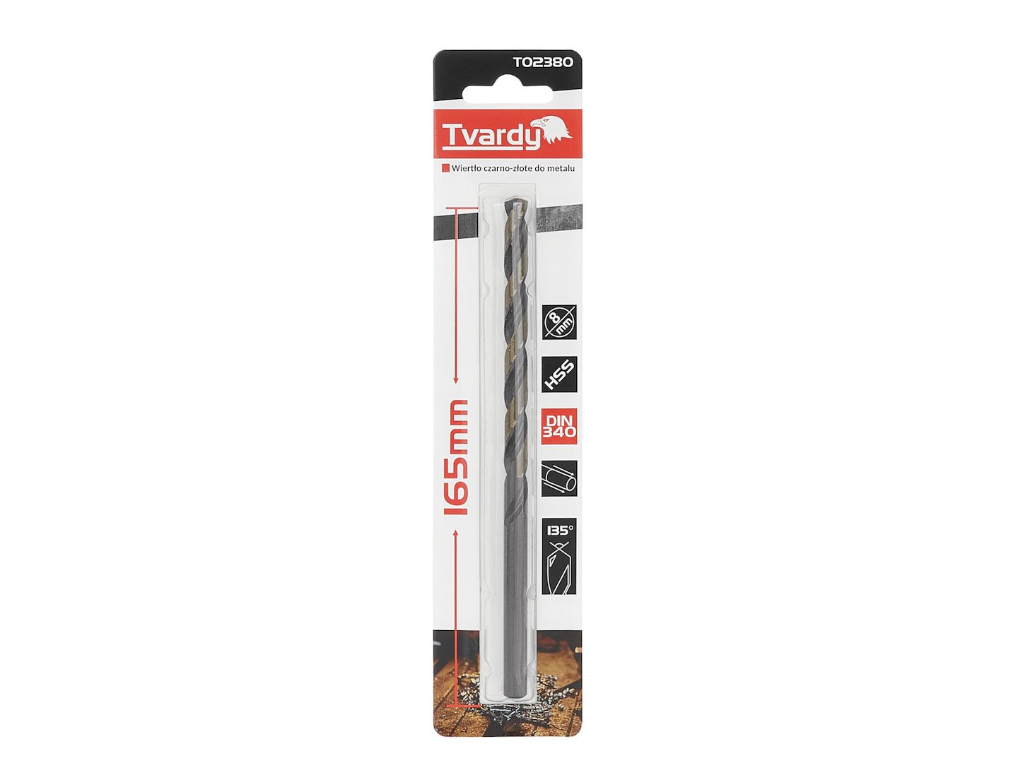 Černozlatý prodlužovací vrták do kovu HSS M2 8,0 mm (1/75/300) – Geko 4