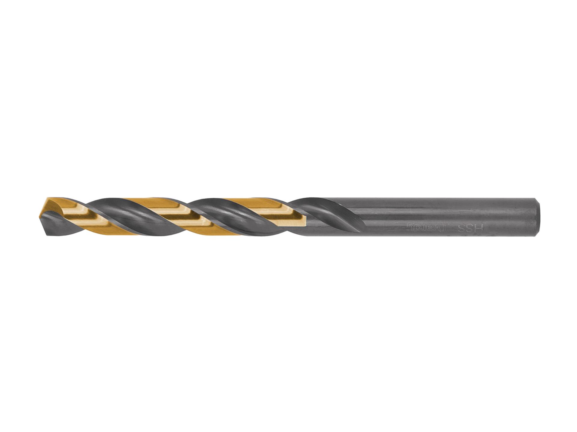 Černozlatý vrták do kovu HSS 10,20 mm Geko – detail povlaku TiN