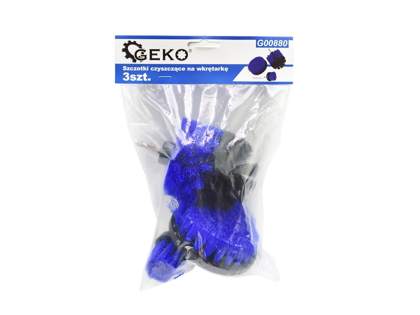 Čisticí kartáče na šroubovák Geko G00880 – celý set tří kartáčů
