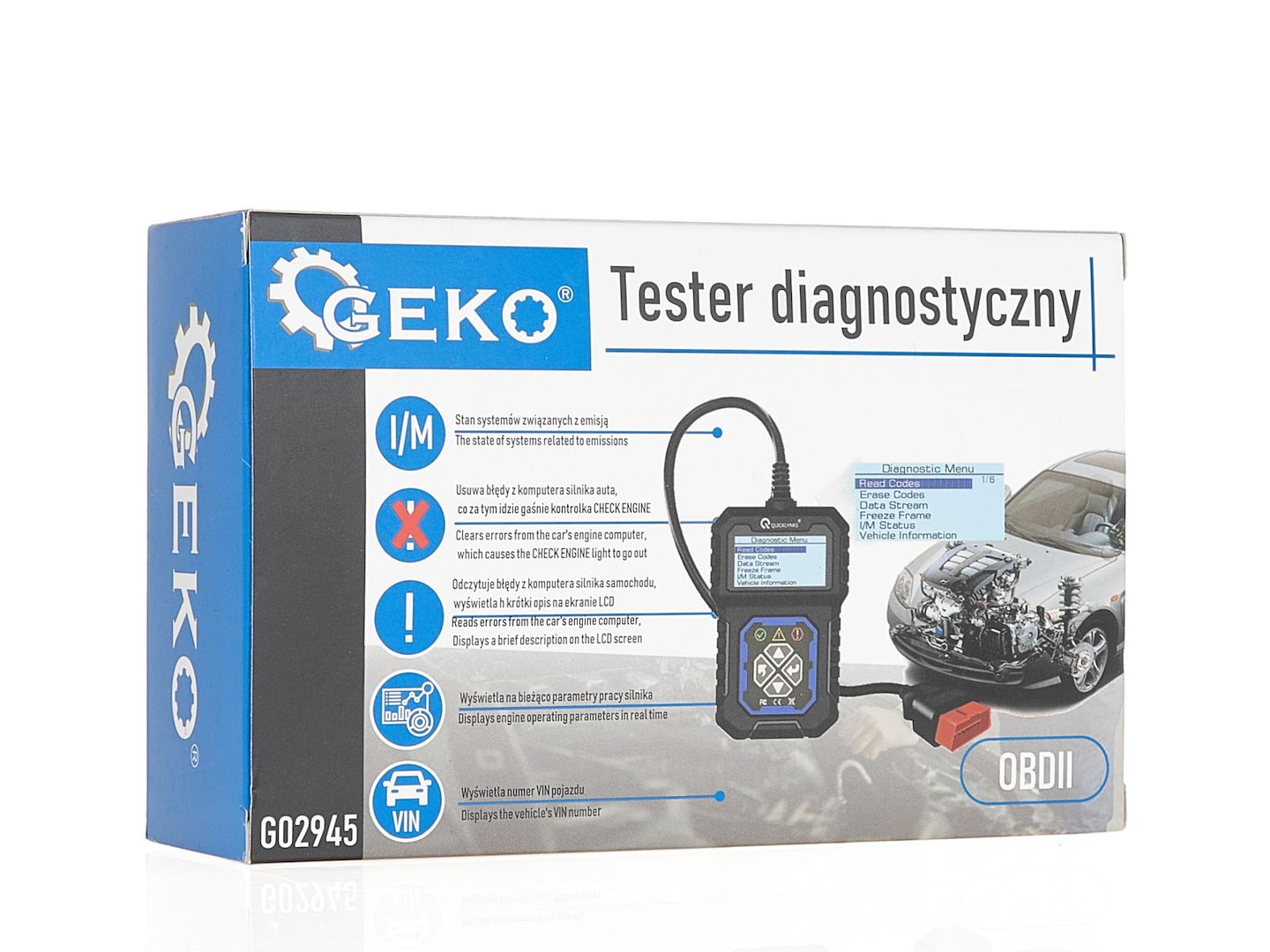 Diagnostický tester OBDII T31 – trojbarevná LED indikace stavu motoru