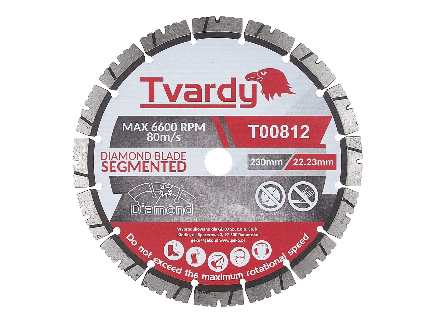 Diamantový kotouč segmentový 230x12x22,23 mm PROFI – celkový pohled na kotouč