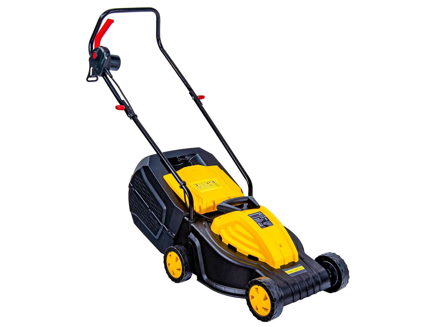Elektrická indukční sekačka Geko 32 cm – záběr sečení a nůž
