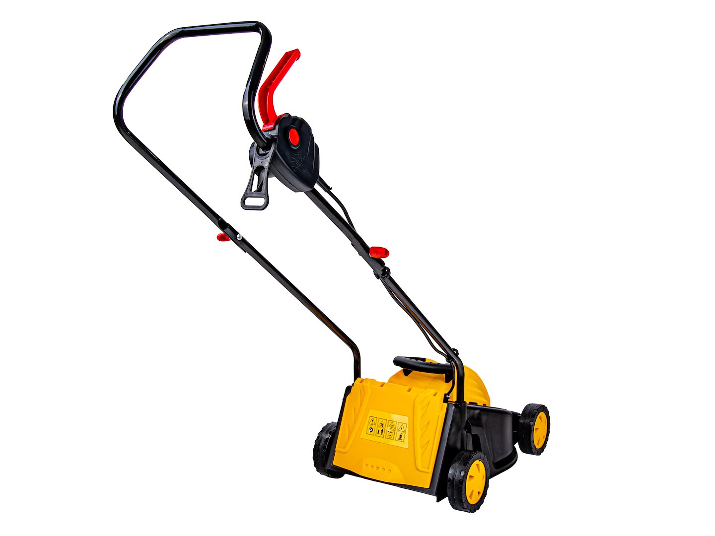 Elektrická indukční sekačka Geko 32 cm – detail kola a výšky sečení