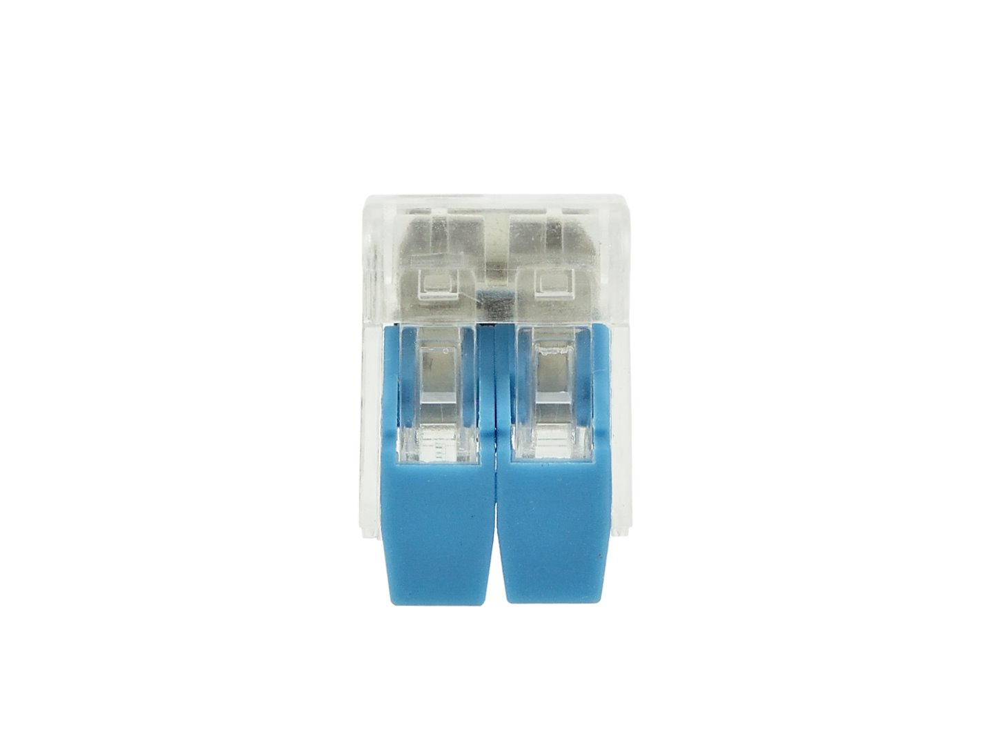 Elektrická rychlospojka Geko 2x0,2-4 mm² – pohled zepředu