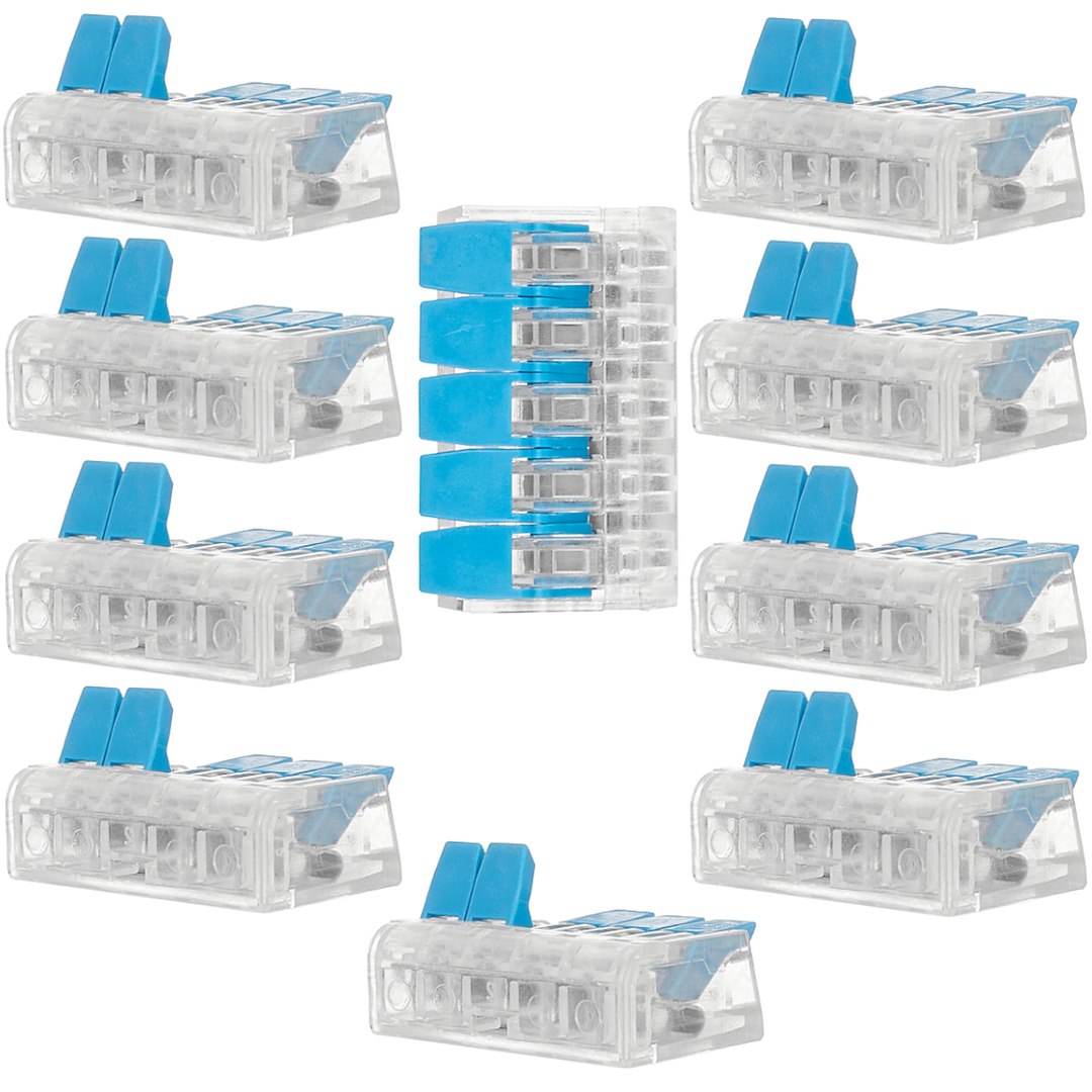 Elektrická rychlospojka 5x0,2-4 mm² – detail svorkovnice a vodičů