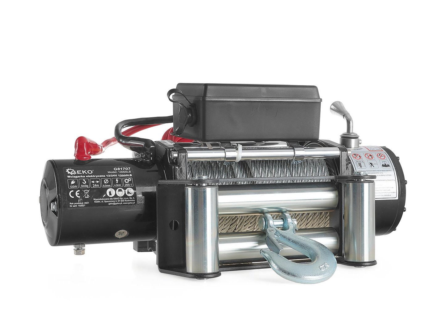 Elektrický naviják Geko 12 V 12000 LB – ovládací panel