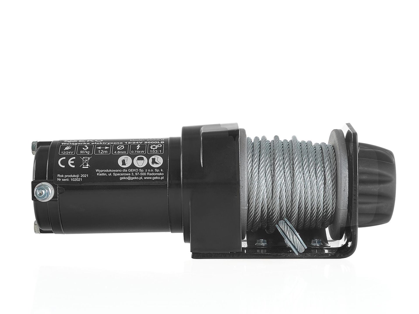 Elektrický naviják Geko 12 V 2000 LB – dálkový ovladač