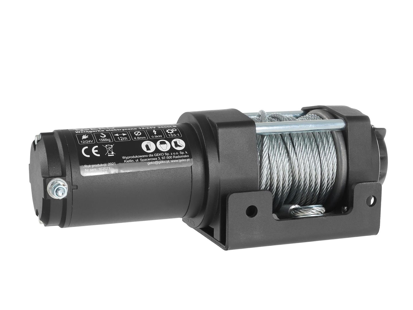Elektrický naviják Geko 12V 3500 LB – montáž na vozidlo