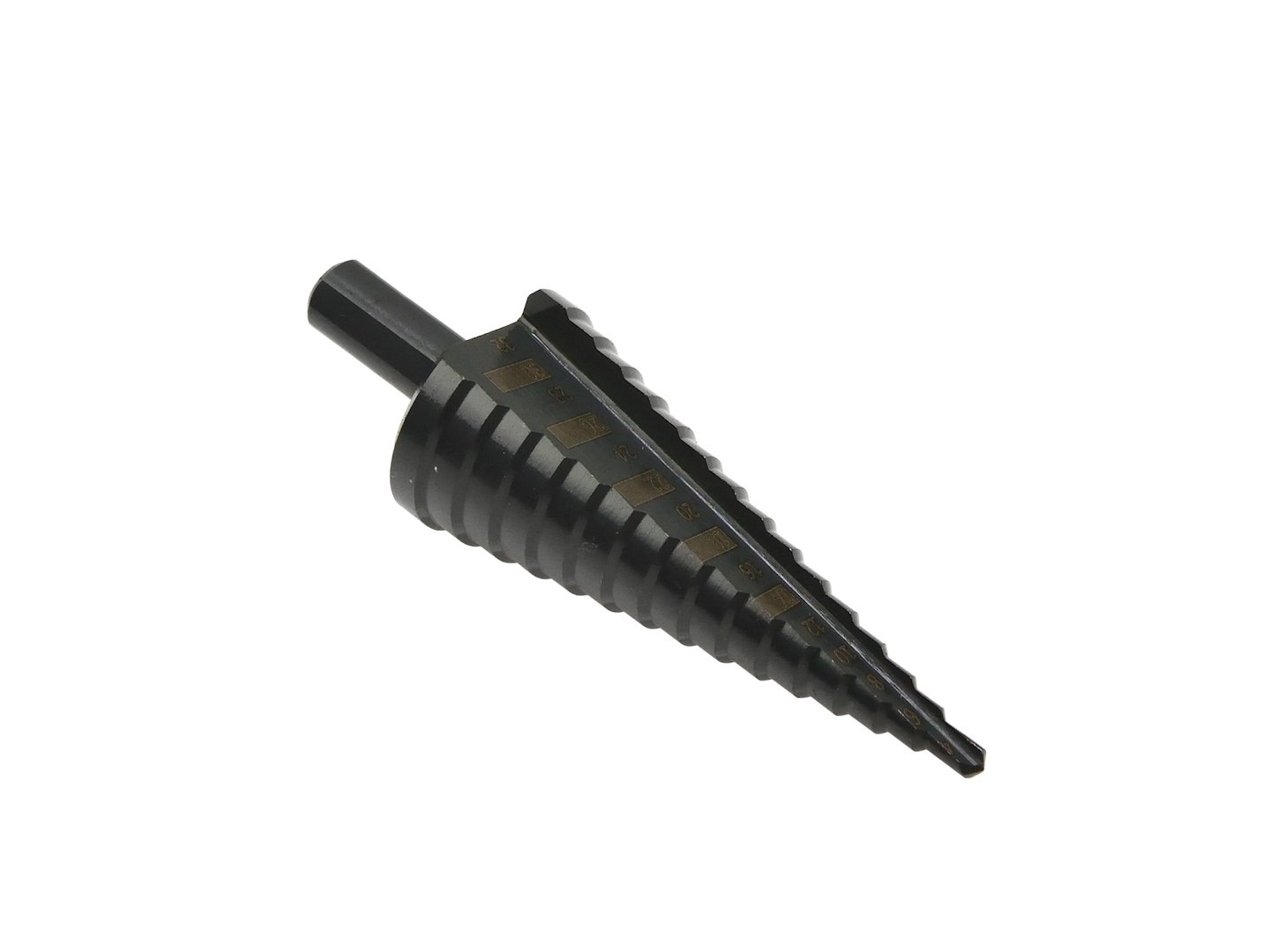 HSS TiAlN stupňovité vrtáky 4–32 mm – celkový pohled na sadu