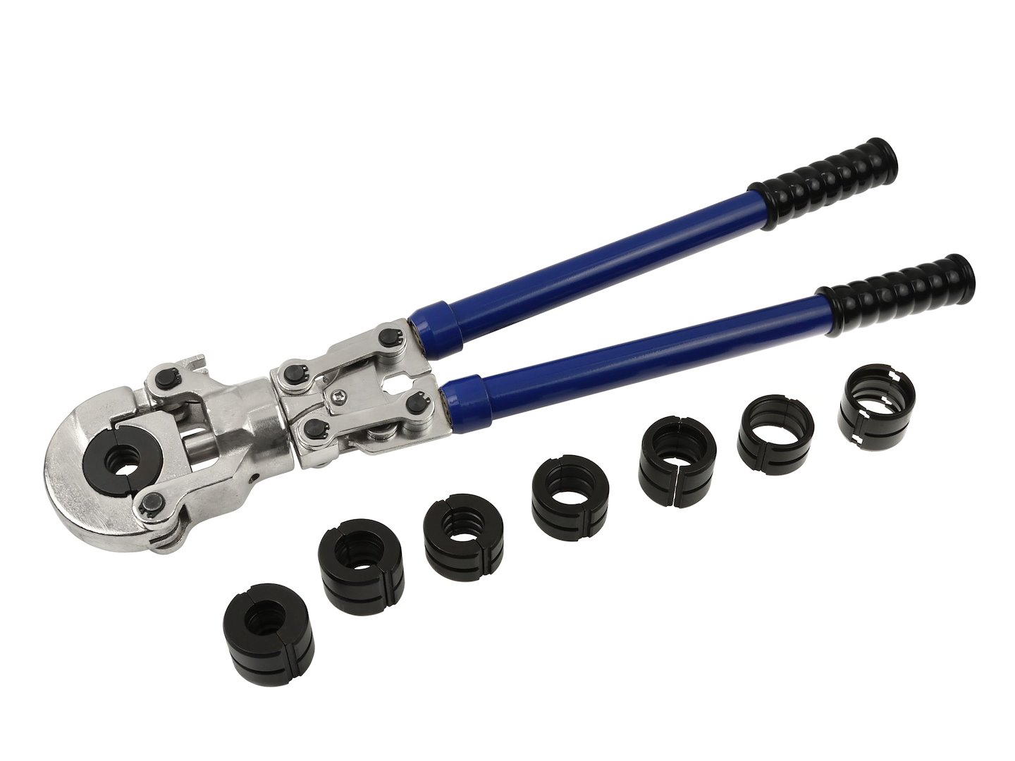 Hydraulická lisovací kleště Geko G00902 – teleskopické rukojeti a gumový úchop
