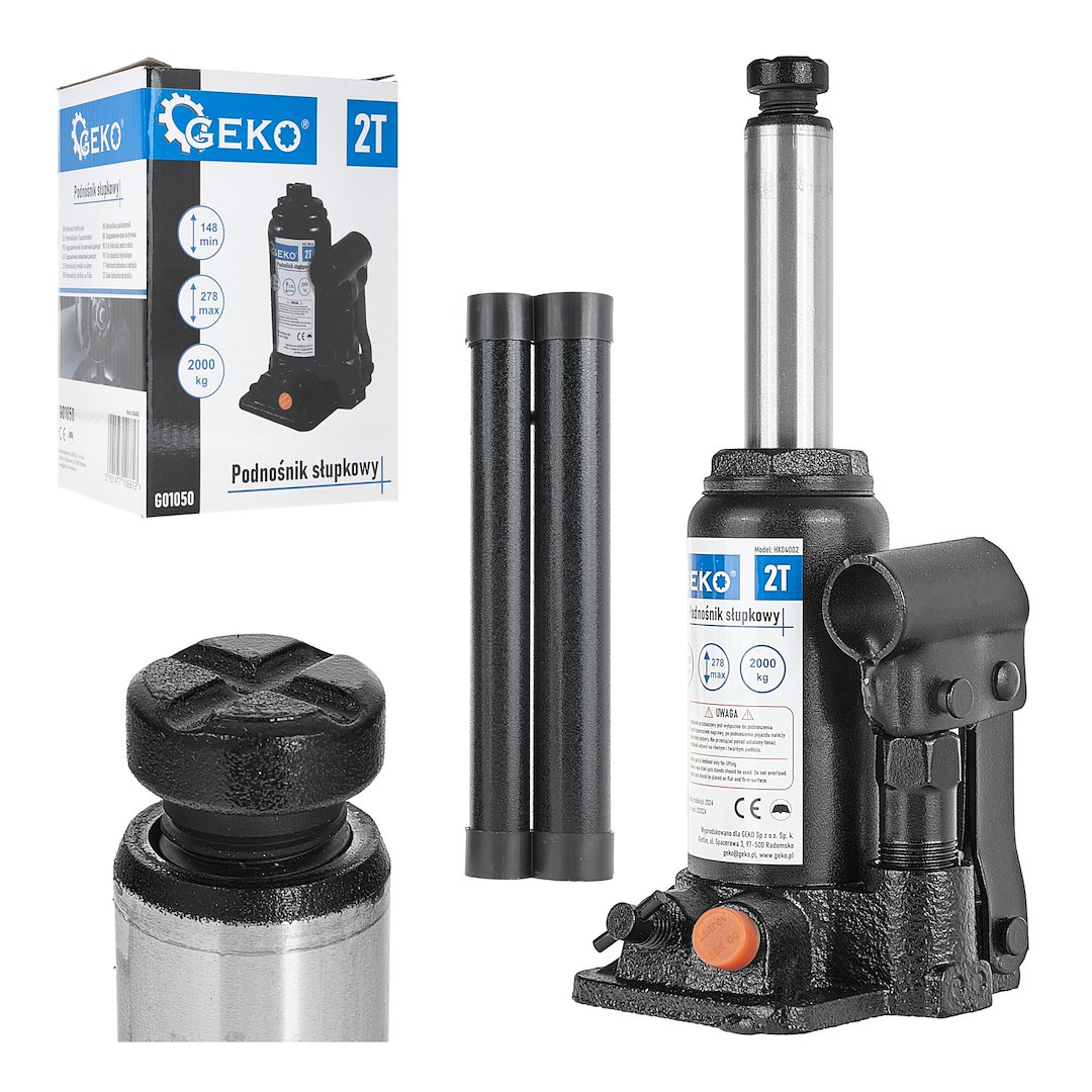Hydraulický sloupový zvedák 2T GEKO – celkový pohled